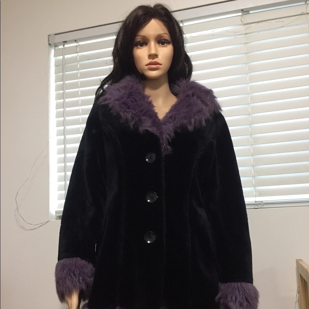 Black and purple coat